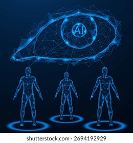 The eye of artificial intelligence. Observation, control and unification of human consciousness with artificial intelligence. The concept of digital data analysis and future technologies.