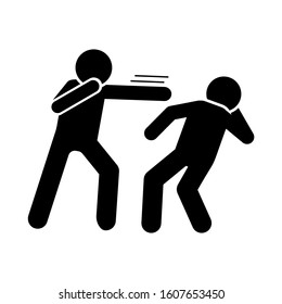 Eye assault men icon. Simple pictogram of fighting icons for ui and ux, website or mobile application