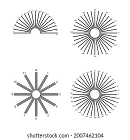 Eye Astigmatism Test Grid. Oculist Vector Printable Chart Retina Examination. Lines Degrees. Vision Control. Medical Test