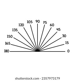 Eye astigmatism test grid. Oculist Vector printable chart retina examination. lines degrees. Vision control. medical test
protractor for angles check. 