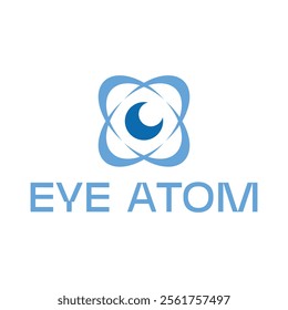 eye atom flat minimalist logo design