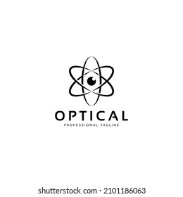 eye and atom molecule logo design