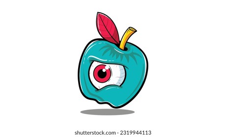 Plantilla de diseño vectorial abstracto del logotipo Eye Ball In Apple