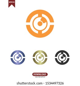 Eye ball combine with circle and initial letter CTC logo icon vector design