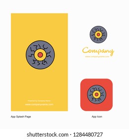 Eye ball Company Logo App Icon and Splash Page Design. Creative Business App Design Elements