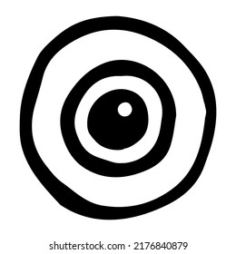 Eye ball doodle style vector illustration isolated on white background