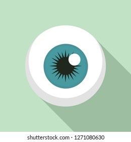 Eye ball icon. Flat illustration of eye ball vector icon for web design