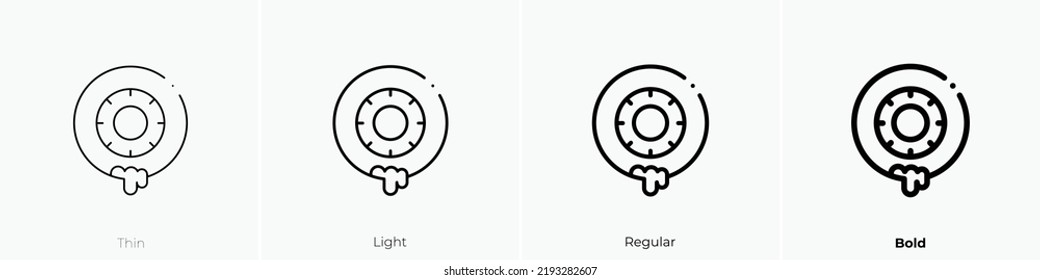 Eye Ball Icon. Thin, Light Regular And Bold Style Design Isolated On White Background