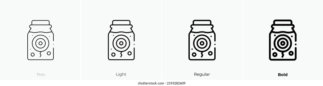 Eye Ball Icon. Thin, Light Regular And Bold Style Design Isolated On White Background