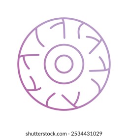 Augenball, Symbol auf weißem Hintergrund, Vektorgrafik