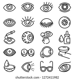 Eye Ball Logo Vector Icon Set. Outline Set Of Eye Ball Logo Vector Icons For Web Design Isolated On White Background