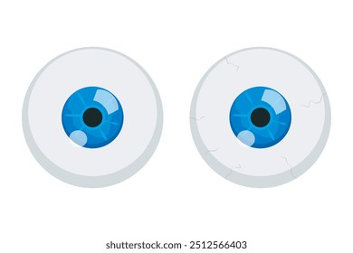 Augenballen, Vektorretina, Nahaufnahme, rund, menschlicher Augapfel.