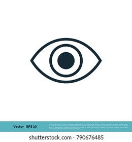 Eye Ball View Icon Vector Logo Template Illustration Design. Vector EPS 10.