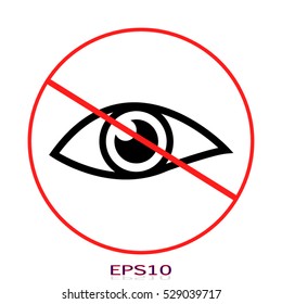 Eye ban, icon, vector illustration, eps10,