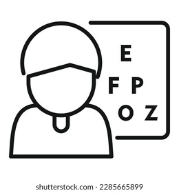 Eye banner icon outline vector. Test glasses. Visual exam
