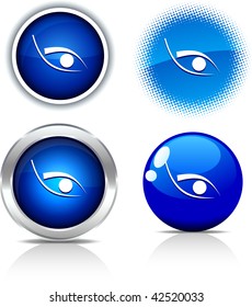  Eye beautiful buttons. Vector illustration.