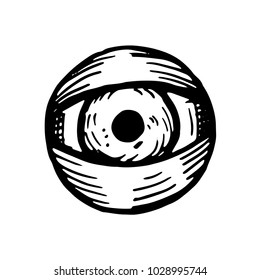 eye big vector sketch isolated