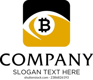 diseño del logotipo del vector de bitcoin ocular