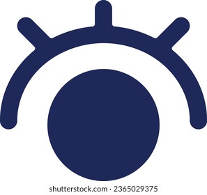 Eye black glyph ui icon. Views amount. Seen message. Messenger and social media. User interface design. Silhouette symbol on white space. Solid pictogram for web, mobile. Isolated vector illustration