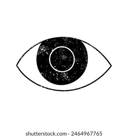Eye black hand drawn icon in grunge look