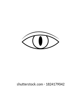 Eye black icon. Occult mystic eye symbol. Esoteric sign. Vector illustration isolated on white.