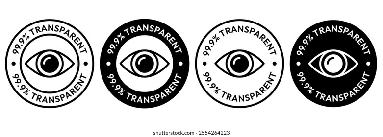 Eye black line icon set. No eye logo, crossed, privacy protection symbol, protect eye label, prevent peeping badge, anti spy, 99.9% high transparent, blue light protected, invisible and visible eye.