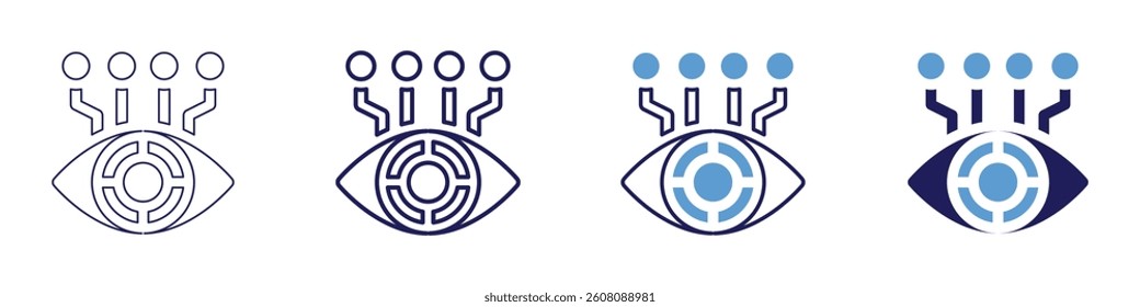 Eye black spot icon in 4 different styles. Thin Line, Line, Bold Line, Duotone. Duotone style. Editable stroke.
