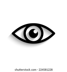 Eye - Black Vector Icon With Shadow