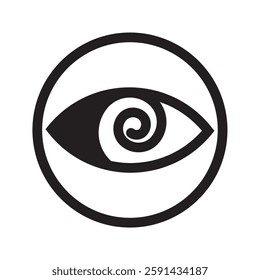 eye black vector icon. Simple eye glyph symbol. 10 EPS