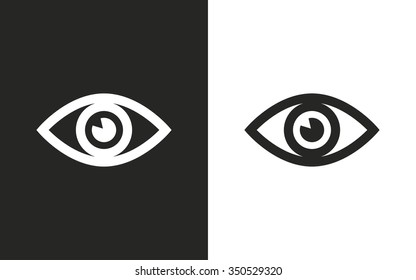 Eye  -  black and white icons. Vector illustration