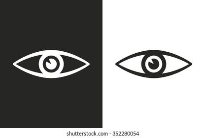 Eye  -  black and white icons. Vector illustration