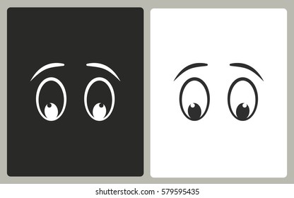 Eye - black and white icons. Vector illustration.
