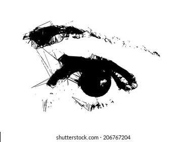 Eye - Black & White Vector.