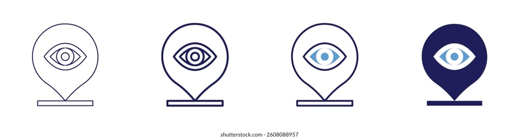 Eye blinking reflex icon in 4 different styles. Thin Line, Line, Bold Line, Duotone. Duotone style. Editable stroke.