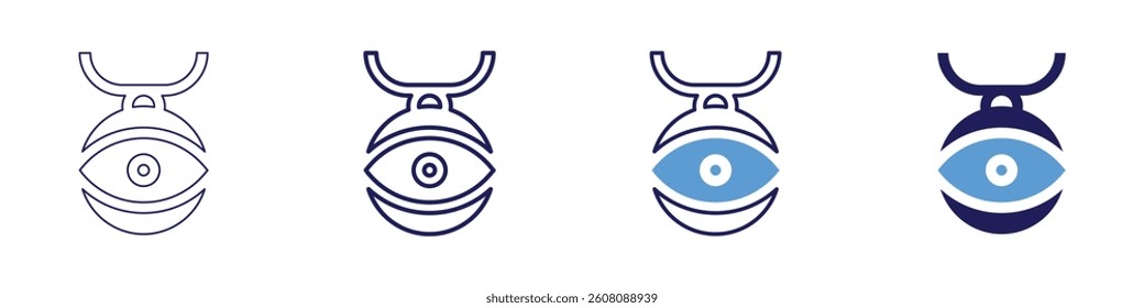 Eye bloodshot treatment icon in 4 different styles. Thin Line, Line, Bold Line, Duotone. Duotone style. Editable stroke.