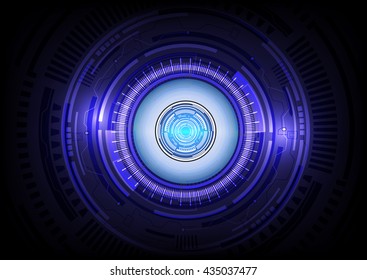 Eye blue abstract technology background illustration vector