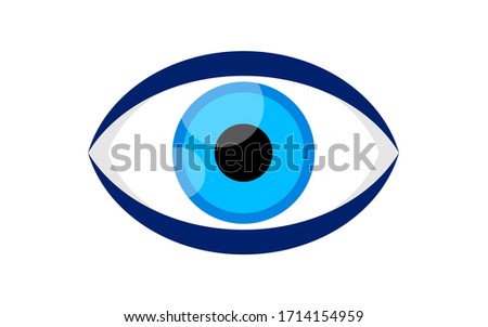 eye blue icon isolated on white background, illustration eyeball blue for health care concept, blue eye for graphic logo, eye redness for eyesight, see, vision, look, view and optical symbol, vector