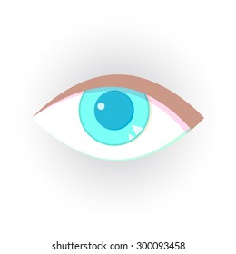 Eye blue illustration  vector icon 