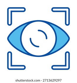 Olho Em Estilo Azul, Ilustração De Vetor