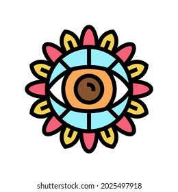 eye boho color icon vector. eye boho sign. isolated symbol illustration