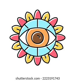 eye boho color icon vector. eye boho sign. isolated symbol illustration