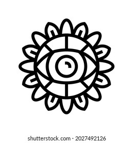 eye boho line icon vector. eye boho sign. isolated contour symbol black illustration