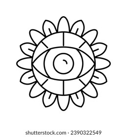 eye boho line icon vector. eye boho sign. isolated contour symbol black illustration