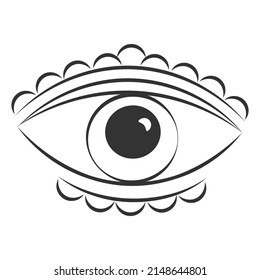 Eye in boho style. Vector illustration isolated on white background.