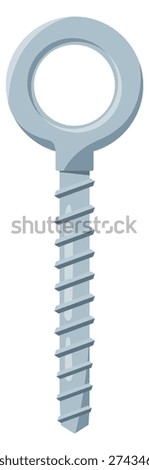 Eye bolt icon. Cartoon engineering fastener side view