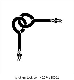 Eye Bolt Icon, Bolt Which Have A Loop At One End Vector Art Illustration