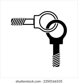 Eye Bolt Icon, Bolt Which Have A Loop At One End Vector Art Illustration