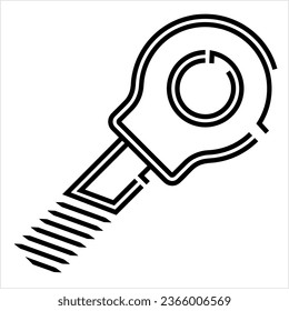 Eye Bolt Icon, Bolt Which Have A Loop At One End Vector Art Illustration