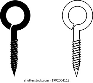 Eye bolts icon, eye screw icon, vector illustration