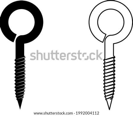 Eye bolts icon, eye screw icon, vector illustration